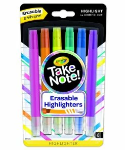 CRAYOLA TAKE NOTE! ERASABLE HIGHLIGHTERS 6 PACK