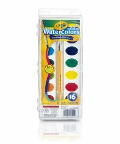 CRAYOLA WASHABLE WATERCOLORS 16 COLOR TRAY
