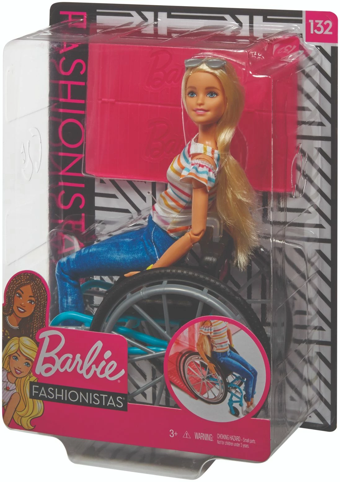 BARBIE FASHIONISTA DOLL #132 BLONDE WITH WHEELCHAIR AND RAMP 2 BARBIE FASHIONISTA DOLL #132 BLONDE WITH WHEELCHAIR AND RAMP - Image 2