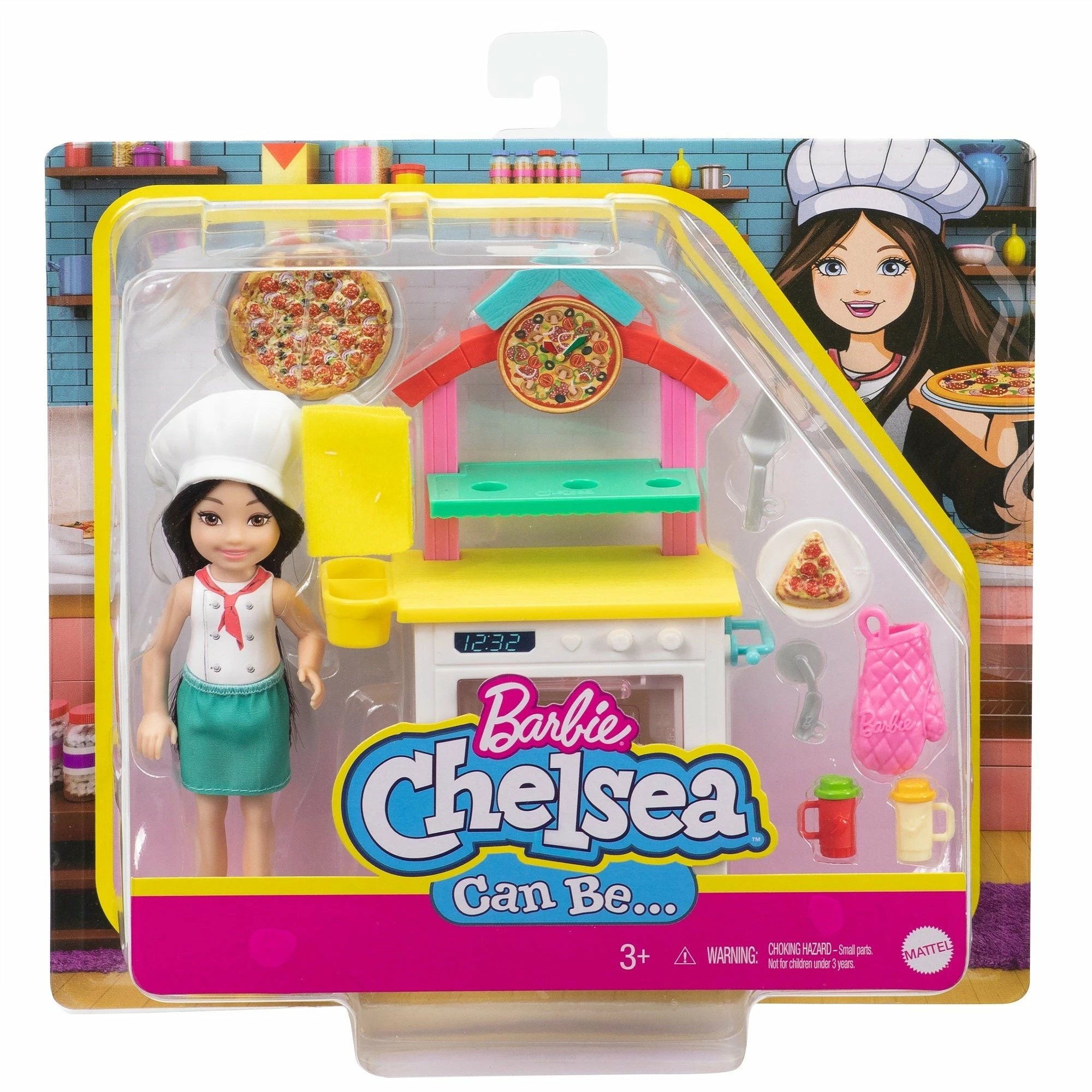 BARBIE CHELSEA CAN BE... DOLL AND PLAYSET PIZZA CHEF 1 BARBIE CHELSEA CAN BE... DOLL AND PLAYSET PIZZA CHEF