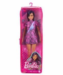 BARBIE FASHIONISTA DOLL #143 PINK SNAKE PRINT DRESS WITH WAIST BAG