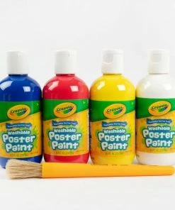 CRAYOLA WASHABLE POSTER PAINT-A-PACK (WHITE/YELLOW/RED/BLUE) CLASSIC COLORS + BRUSH -CRAYOLA Shop Image1 jlaqtr 65c709e3 12ef 4255 879e bf412b56096a