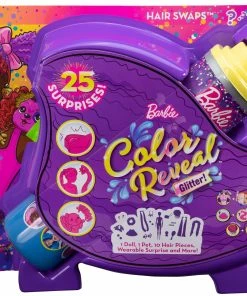 BARBIE COLOUR REVEAL HAIR FEATURE PLAYSET YELLOW