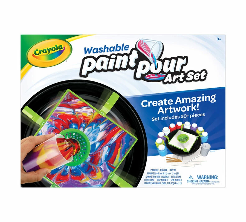CRAYOLA WASHABLE PAINT POUR ART SET 1 CRAYOLA WASHABLE PAINT POUR ART SET