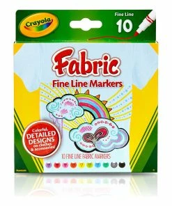 CRAYOLA FINE LINE FABRIC MARKERS 10 PACK
